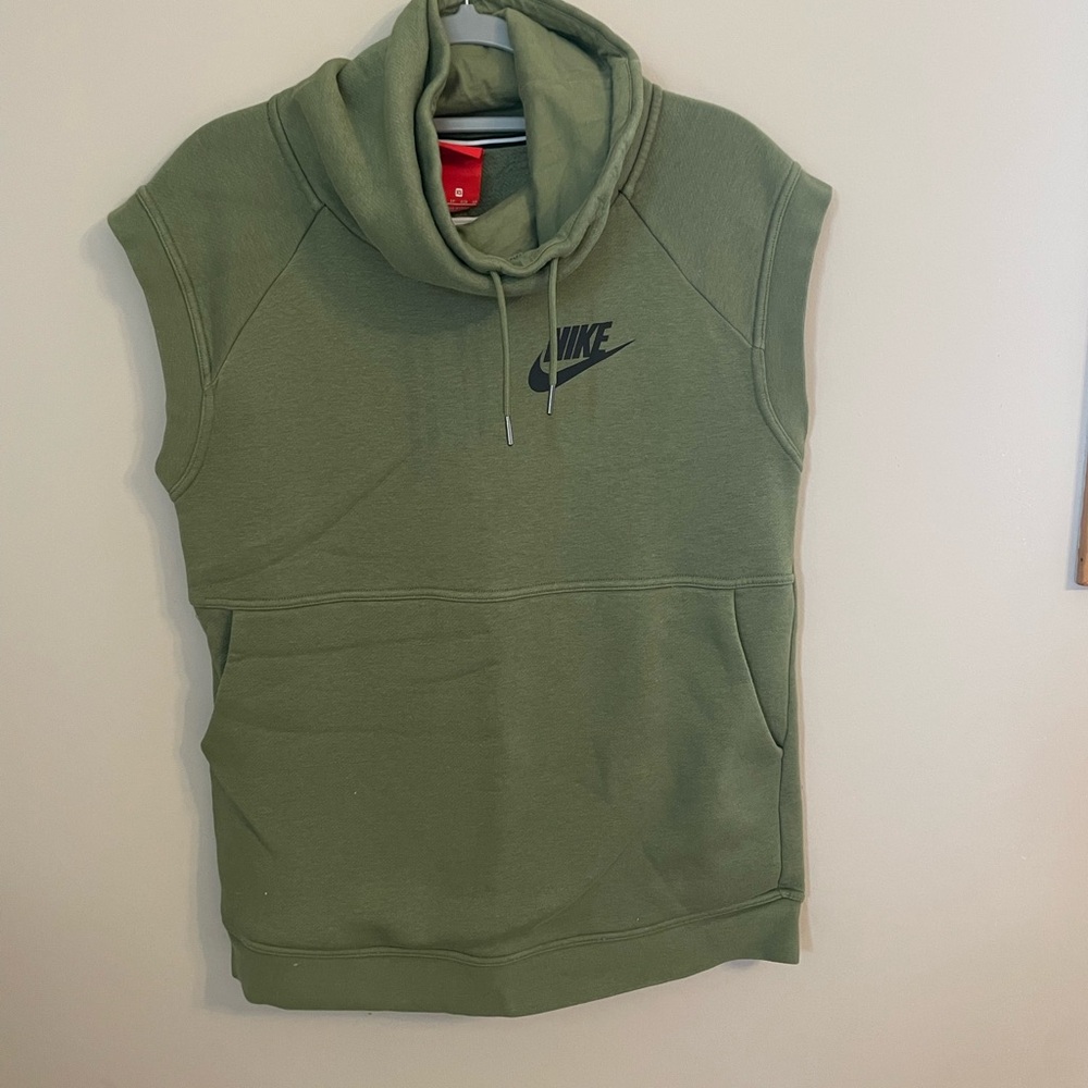 Nike Olive Green Sleeveless Hoodie